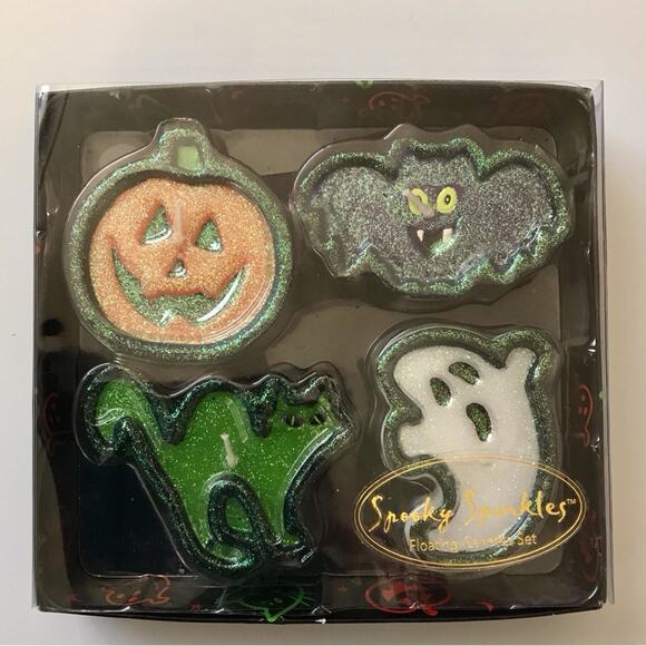 Russ Halloween NWT Floating Candles Ghost Pumpkin Cat & Bat by Spooky - Picture 2 of 4